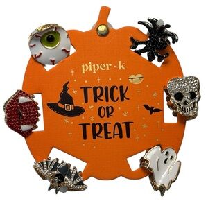 Piper K Trick Or Treat Spooky Small Hair clip Set With Rhinestone Accents